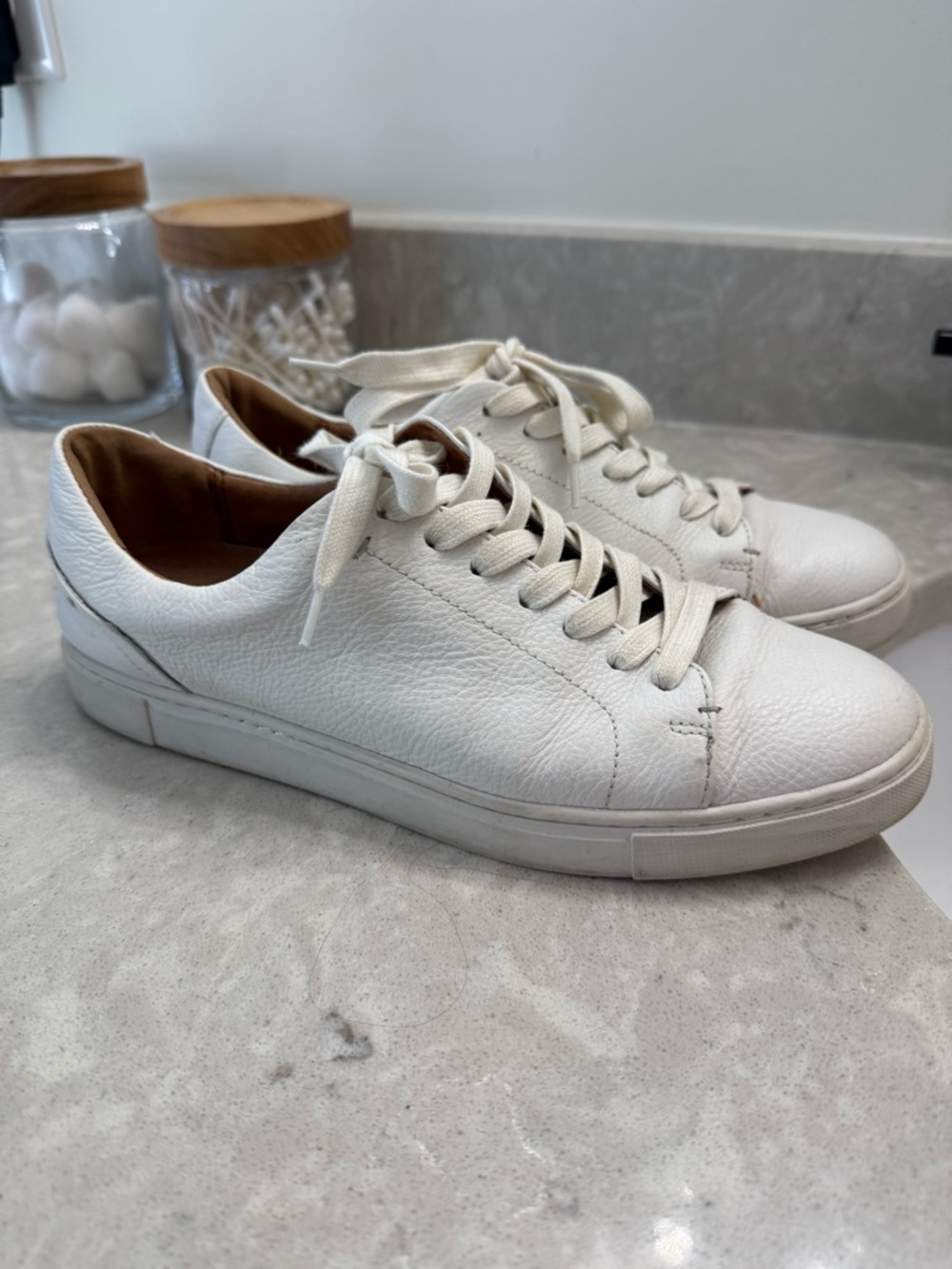 Frye Women's White Leather Low-Top Ivy Sneakers